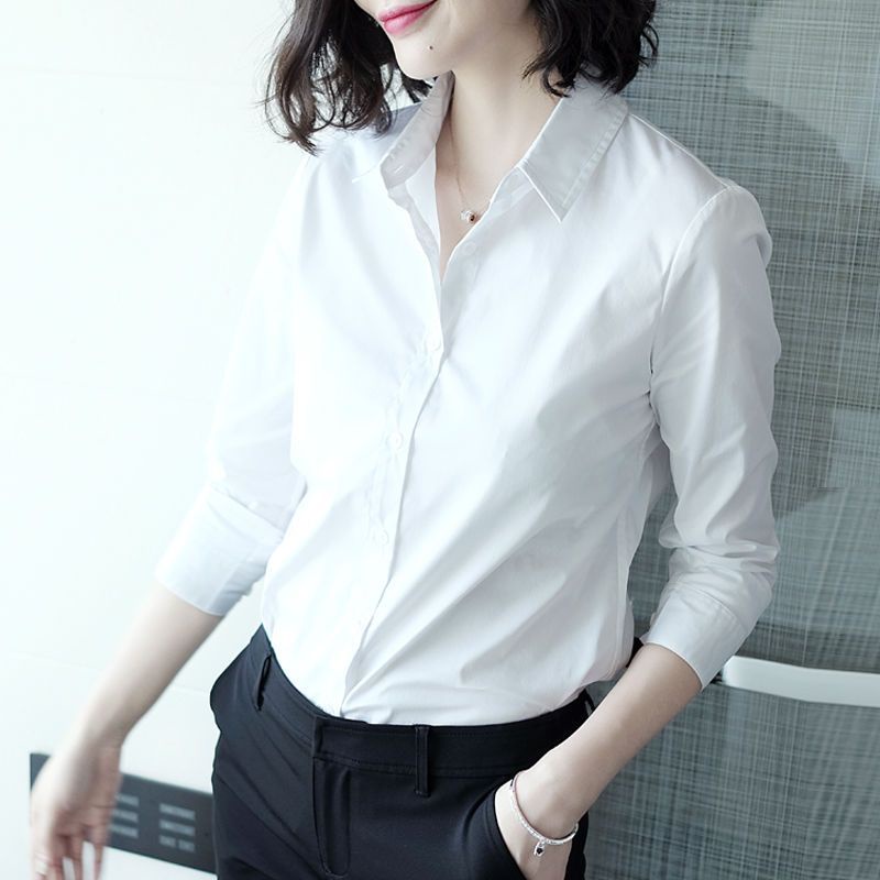 Áo sơ mi nữ dài tay màu tím trơn dành cho nữ Áo sơ mi trắng làm việc hàng đầu