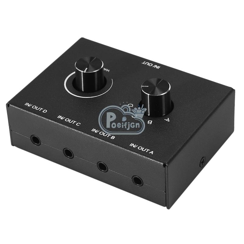 Bộ Chuyển Đổi Âm Thanh 4 Cổng 3.5mm aux 4 Đầu Vào 1 Đầu Ra