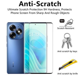 Dành Cho Itel S23 Plus Full Cover Kính Cường Lực Bảo Vệ Màn Hình Cho Itel S23 Plus S24 S23 + RS4 A60 A60s A70 Vision 3 Kính Cong Phim Và Bảo Vệ Camera