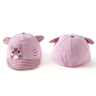 Mũ HOBBYIN Bé Trai Grils, Mũ Bóng Chày Cotton Mềm Mại Cho Bé, Họa Tiết Mèo Hoạt Hình Hàn Quốc 6-36 Tháng Trẻ Em Đạt Đỉnh Mũ