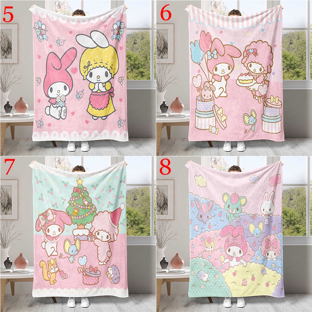 Sanrio Chăn flannel In Họa Tiết Hoạt Hình my melody Xinh Xắn