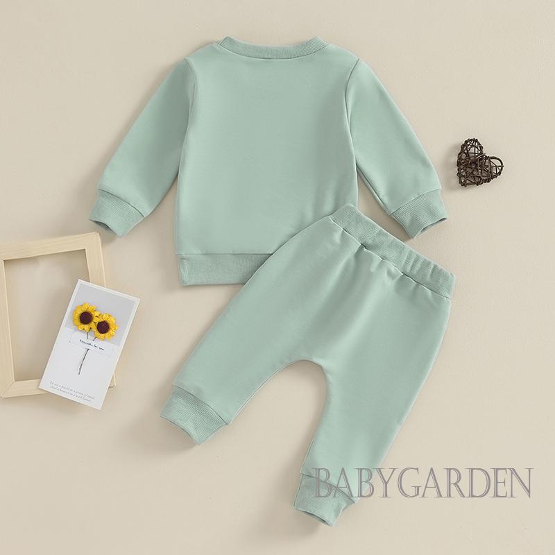 Bộ 2 Món Áo Sweater Tay Dài In Chữ + Quần Dây Rút Thời Trang Cho Bé Từ 3 Tháng - 3 Tuổi