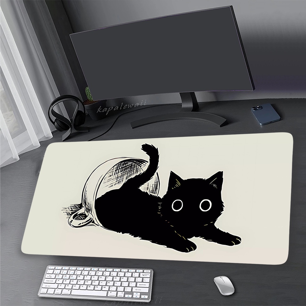 Kawaii Mèo Dễ Thương Miếng Lót Chuột Văn Phòng Tại Nhà Mousepad Bàn Cao Su Thảm Bàn Phím Miếng Lót Chơi Game Thiết Lập Phụ Kiện Chuột Thảm 900x400mm
