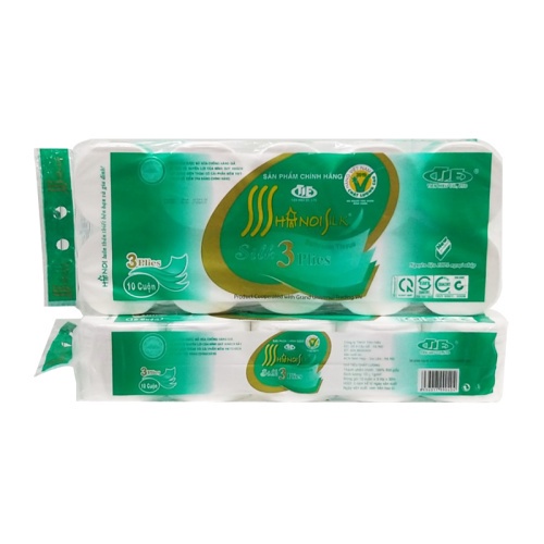 Giấy vệ sinh Hà Nội bịch 10 cuộn không lõi siêu dai siêu mịn MVH