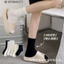 Vớ cotton cổ cao màu trắng đen đơn giản thời trang thu đông