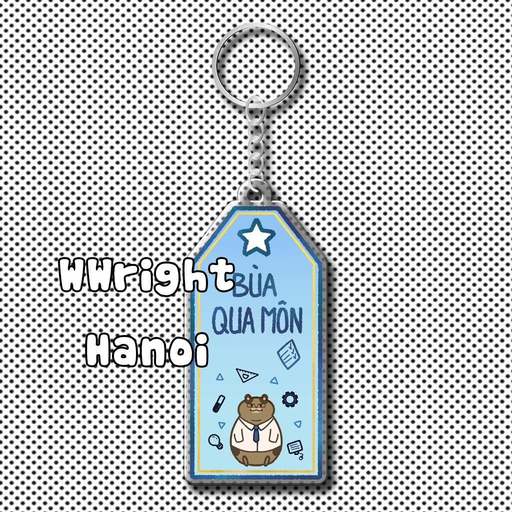 Móc Khóa Bùa Thi Chống Tạch Bùa Qua Môn Học Bùa Chống Flop Họa Tiết Chibi Cute Quà Học Sinh Mang Đi Thi May Mắn