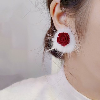 Bông Tai Hình Hoa Hồng Phong Cách Retro Sang Trọng
