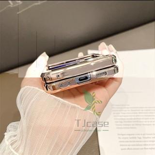 Bao Da Điện Thoại Nắp Lật Mặt Gương Mạ Điện Cho samsung galaxy z flip 5 z flip 4 / 3 Ốp