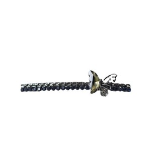 Mauropoli [Sẵn sàng] Kẹp cặp hoa một chữ đính kim cương cổ điển Phiên bản Hàn Quốc Bướm đính đá bên kẹp cặp mũ đội đầu