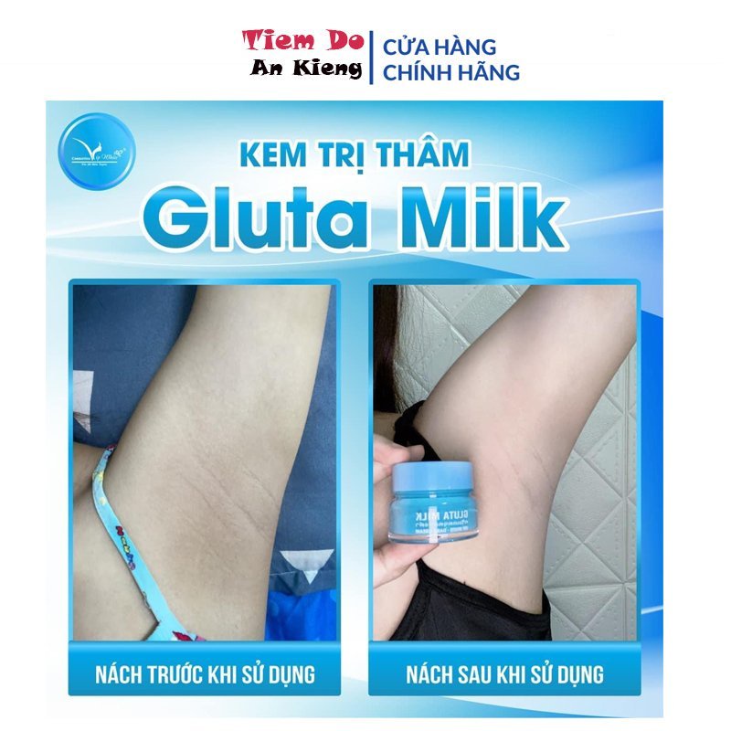 Kem trị thâm nách, Kem thâm nách Gluta Milk Thái Lan kem nách 15G chính hãng trị thâm nách giảm thâm