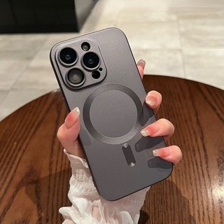 Dành Cho iPhone 15 14 13 12 11 Pro Max Plus Vỏ Điện Thoại Sơn Kim Loại Lỏng Từ Tính Sang Trọng Có Tích Hợp Màn Hình Bụi Và Bảo Vệ Ống Kính