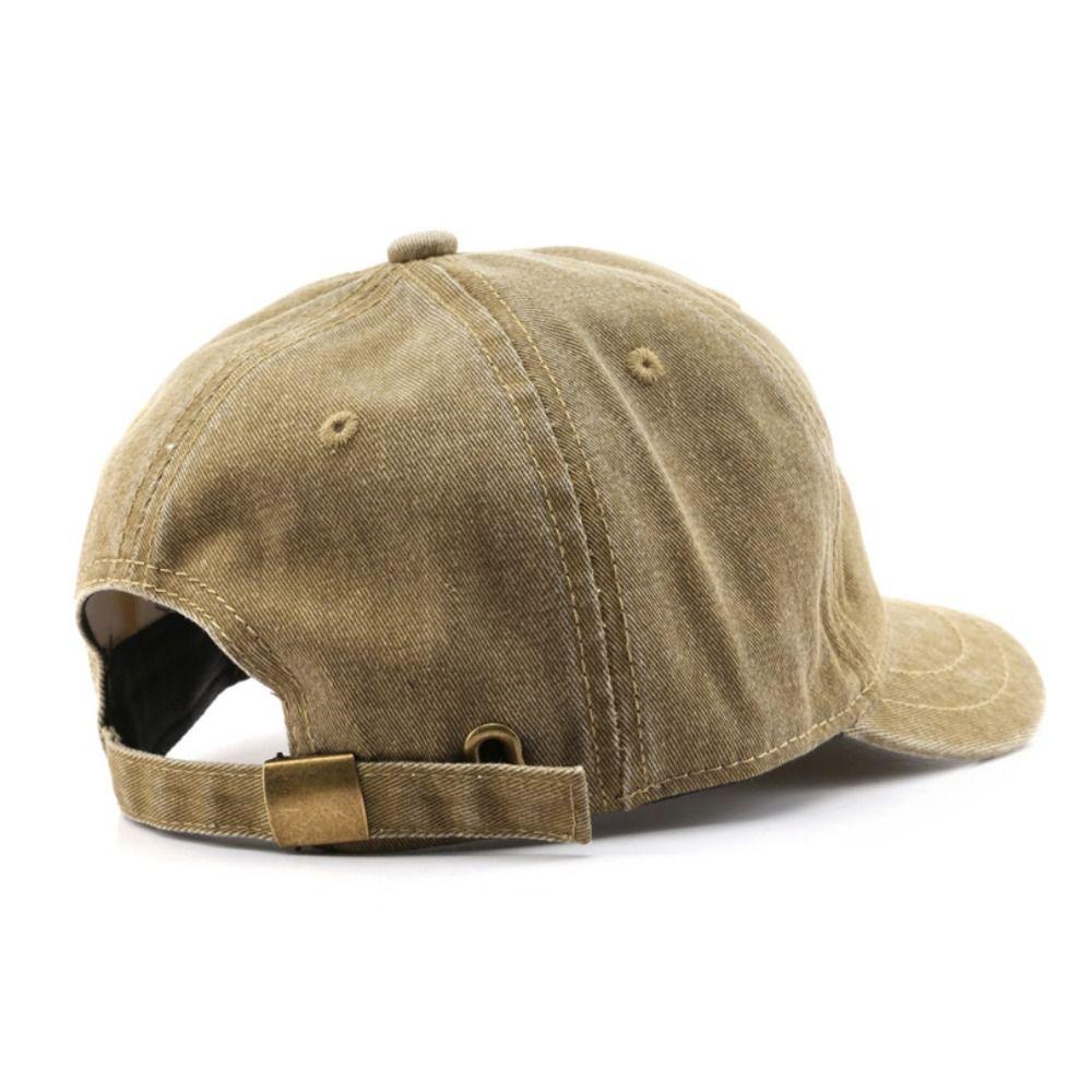 Mũ lưỡi trai thời trang JVSUB, Mũ bóng chày màu trơn Cotton giặt, Mũ Snapback vành ngắn có thể điều chỉnh mùa hè