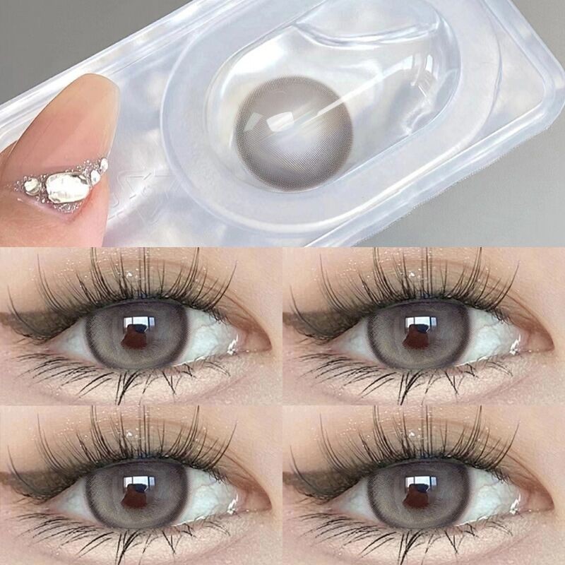 1 cặp (2 chiếc) Ống kính tiếp xúc Black Blue DIA:14.0mm/14.2mm/14.5mm Độ cận thị (0 ~ -6.00) Sử dụng: Ống kính 12 tháng 12