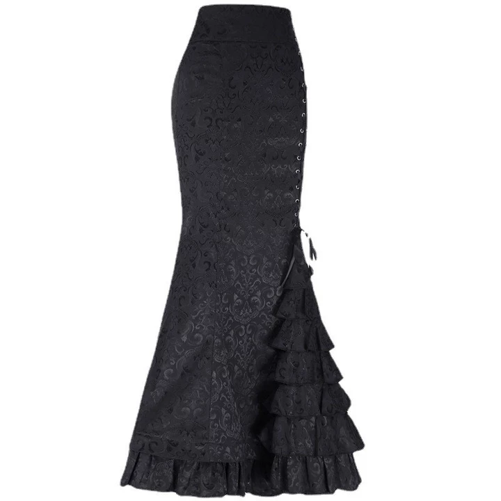Váy đuôi cá Gothic dành cho nữ, Váy Bodycon Jacquard cổ điển cho bữa tiệc, Váy Bodycon sang trọng thông thường