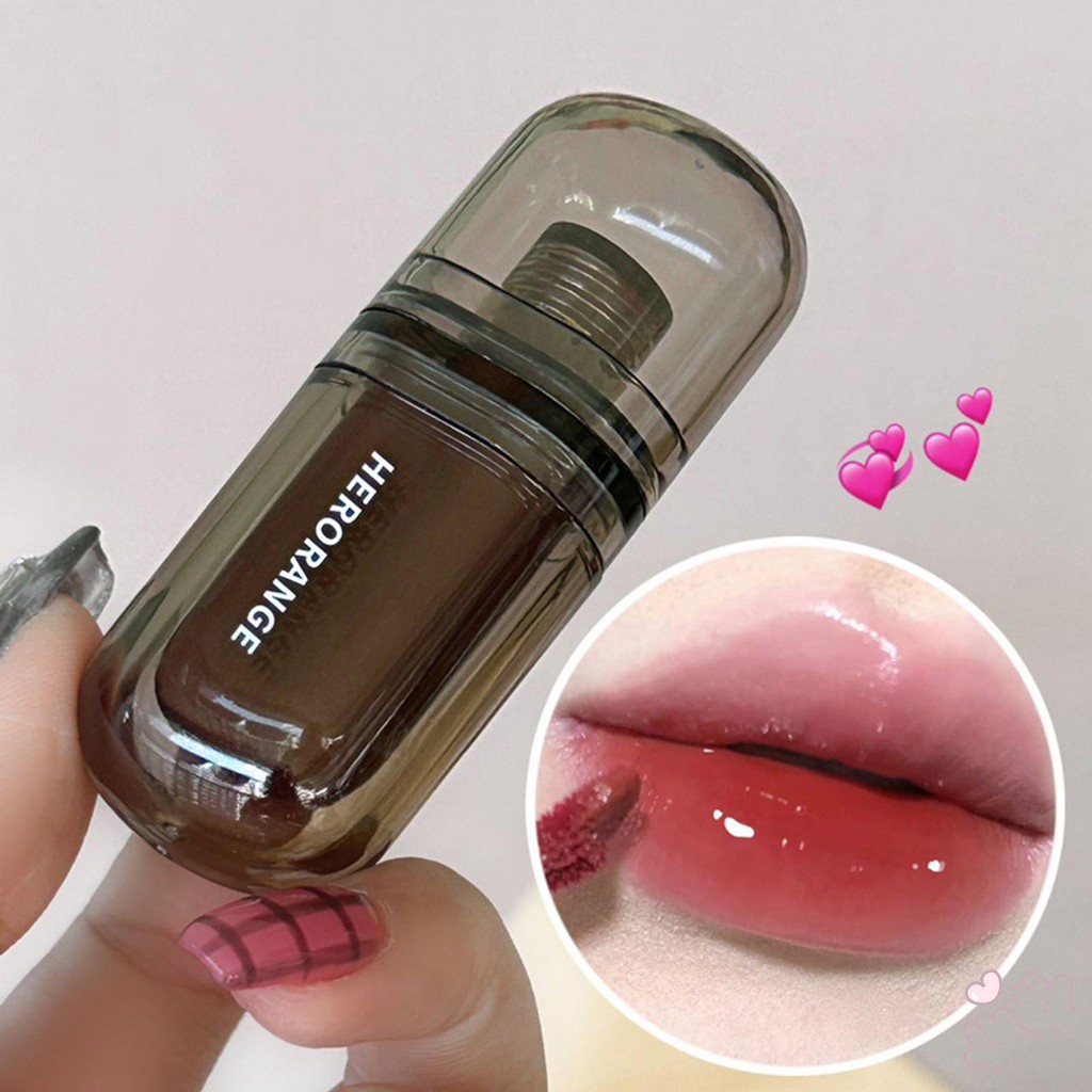 Herorange Gương Lip Glaze Chống Thấm Nước Dài Mặc Nước Bóng Hydrating Thủy Tinh Son Bóng Dưỡng Ẩm Son Môi Son Tint Trang Điểm