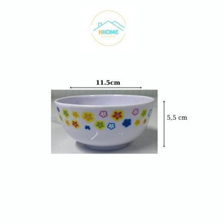5 Chén ăn cơm nhựa melamine Trắng bông nhiều màu không vỡ loại tốt - Trường An VN