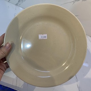 Dĩa Nhựa Melamine Tròn Cạn, Dĩa Cơm Sườn, Cơm Tấm Màu Trắng, Vàng, Xanh 15cm - 25cm - Trường An VN