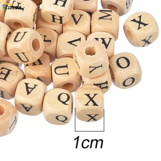 [Cuticate] Bộ 100 Hạt Gỗ Xâu Chuỗi Hình Chữ Cái 10mm