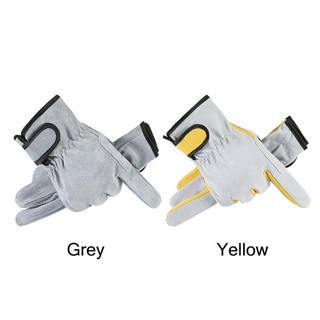 Găng tay chống cắt SCANDIFY, Găng tay hàn màu vàng xám bằng da, Dụng cụ lò nướng chống cháy chịu nhiệt Lò sưởi Găng tay làm việc tại nơi làm việc