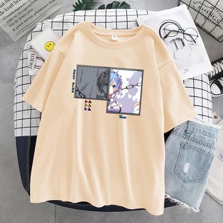 Áo thun tay ngắn in hình anime Rem Re Zero phong cách Harajuku Nhật Bản cho nữ