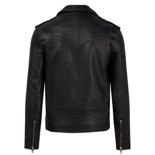Áo da nam biker jacket, áo da thật cao cấp Fttleather Biker Double Rider da dê khoá đồng mã AD301D
