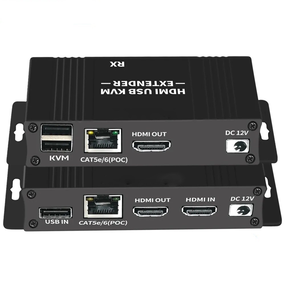 Bộ Nối Dài 60m hdmi kvm Kèm Điều Khiển kvm rj45 60m Qua ip cat6 poc Cho ...