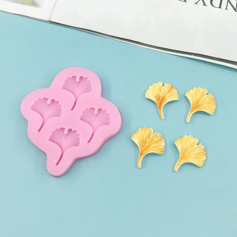 Cỏ Lá Phong Lá Bạch Quả Lá Monstera Khuôn Silicon Sô Cô La Fondant Bánh Trang Trí Khuôn Làm Bánh DIY