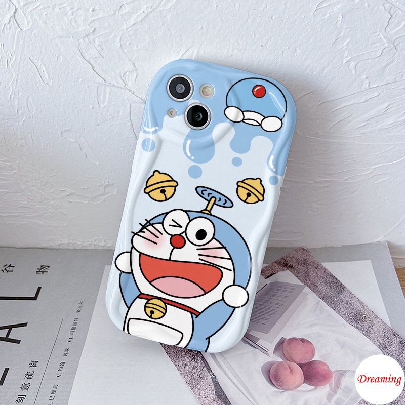 Ốp Lưng Cho VIVO V30 V29 V29E V27E V25 V23E V21E V15 V9 S1 Pro Y02S Y27 Y22S Y21S Y20S Y36 Kem Viền Cong Hình Gấu Mèo Có Chuông