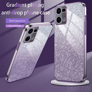 Sang Trọng Ốp Điện Thoại Dẻo Vuông Mạ Kim Tuyến Lấp Lánh Cho oppo reno 3 4 5 6 7 8 pro 7 se