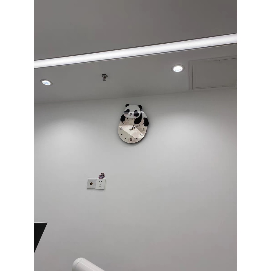 Đồng Hồ 3D Đèn LED Gấu Trúc Đáng Yêu Trang Trí Nhà Cửa, Cửa Hàng, Nhà Trẻ, Quà Tặng Người Thân
