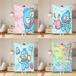Chăn Flannel hoạt hình Sanrio Hangyodon in một mặt, điều hòa không khí, quà tặng cho gia đình và bạn bè, dùng tại văn phòng