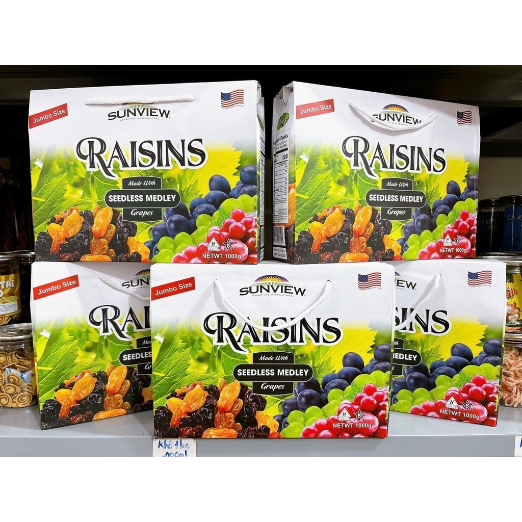 [Hộp lớn 800Gram] Nho khô Sunview Raisin Mỹ hàng chuẩn loại ngon - Hàng ...