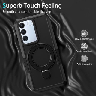 Dành Cho Vivo V27 5G V27 Pro V27E Ốp điện thoại PC Cứng Mặt Sau Mềm TPU Edge Quân Sự Chống Rơi Chống Sốc Mỏng Bao