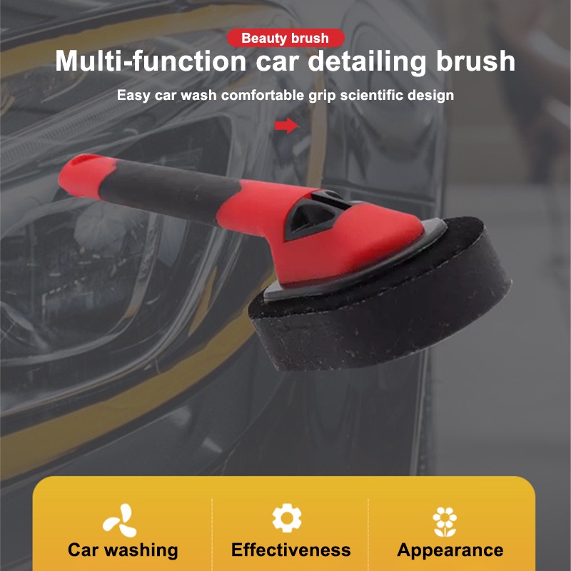mút đánh bóng xe SEAMETAL 1PC  Bàn Chải Đánh Bóng Bánh Xe Hơi Cán Dài Chống Trượt Tiện Dụng