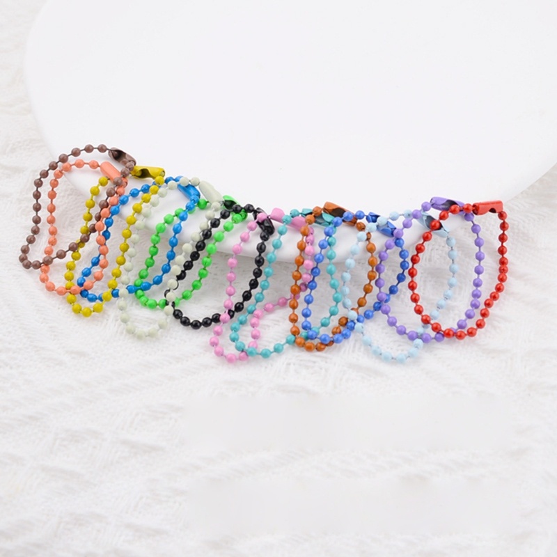 Flgo Set 100 Chuỗi Hạt Kim Loại Nhiều Màu Sắc Làm Móc Khóa Sưu Tầm