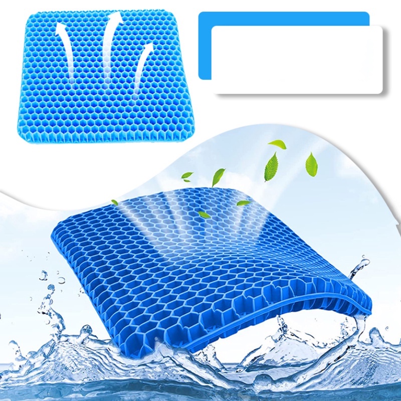 Đệm Ngồi Silicon 3D 2 Lớp Thoáng Khí Nệm Ngồi Ghế Ô Tô, Ệm Lót Ghế Silicon Văn Phòng Chống Đau Mỏi Lưng