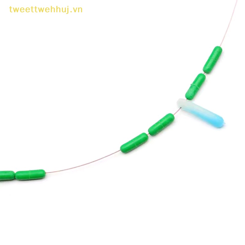 Tweehuj Set 300 Phụ Kiện Hạt silicon Màu Đen Chặn Dây Câu Cá vn