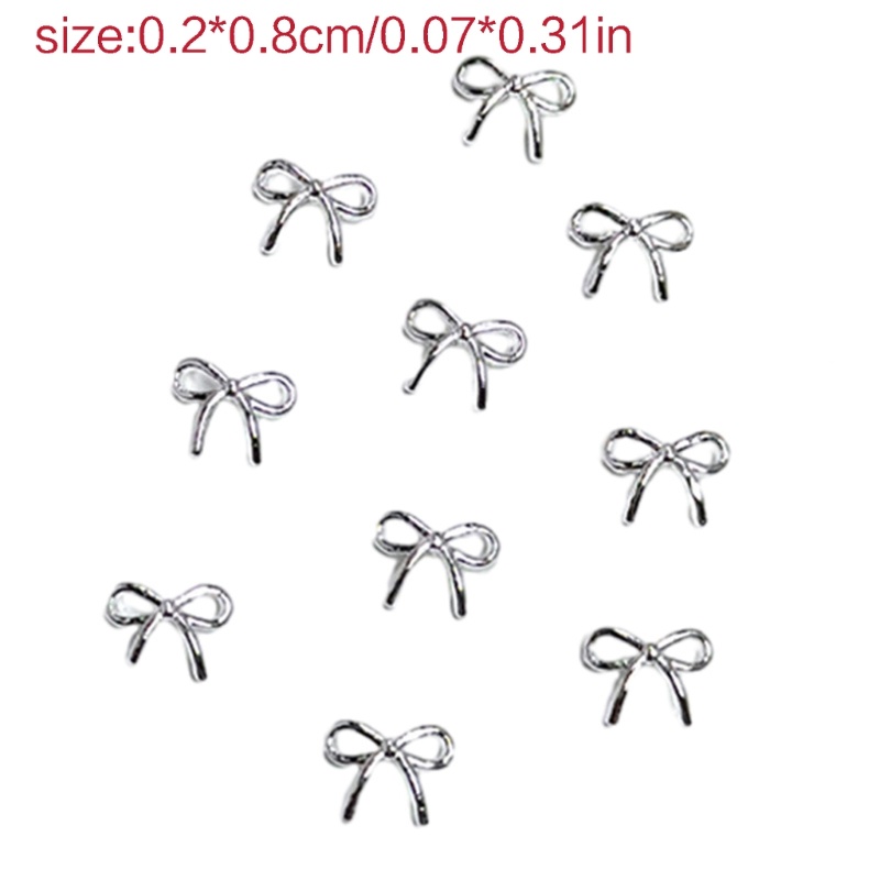 Set 10 Phụ Kiện Trang Trí Móng Tay Hình Bướm Bằng Hợp Kim Chuyên Dụng