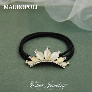 Mauropoli [Sẵn sàng] Băng đô kim loại Opal phong cách mới Nữ phong cách Hàn Quốc Dây buộc tóc đuôi ngựa sang trọng Dây cao su ba lớp Dây buộc tóc
