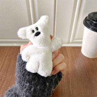 Giá Đỡ Điện Thoại Dạng Nhẫn Hình Chú Gấu Bằng Lông Nhung Màu Bạc