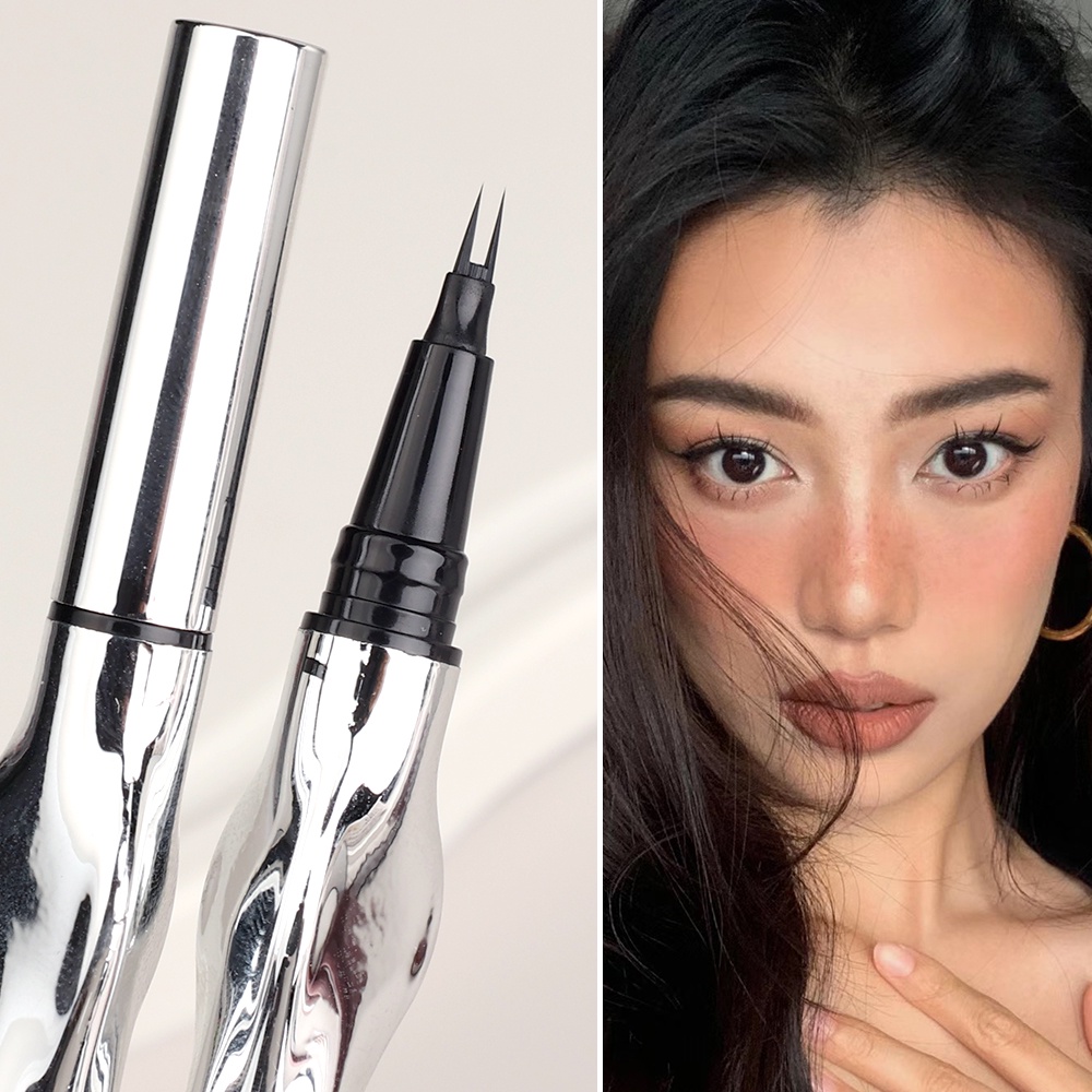 Bút Kẻ Lông Mày Dạng Lỏng 2 Ngòi Siêu Mỏng Tiện Dụng ​Bút Kẻ Lông Mày Dạng Phẩy Sợi Chất Lượng Cao ​Bút Chì Kẻ Lông Mày Màu Đen / Nâu Tự Nhiên ​Phấn Mắt Trang Điểm Lâu Trôi Chống Thấm Nước