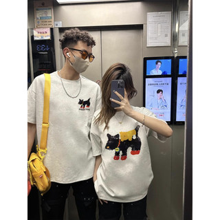 HIIXIIVI Thương Hiệu Mới 100% Cotton Unisex Áo Thun Nữ Tay Ngắn Nam Nữ Baggy Cổ Tròn Rời In Độc Đáo Cặp Đôi Tee