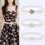 Dây thắt lưng BAMBOOB có, Dây thắt lưng kim cương giả đàn hồi thanh lịch dành cho nữ, Dây thắt lưng đơn giản mỏng thời trang dành cho nữ