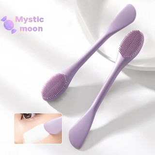 [Mystic] Bàn chải mặt nạ silicon đôi Bàn chải làm sạch Massage mặt DIY Mud Film Scraper Dụng cụ chăm sóc da mặt SPA Beauty Salon [Mới]