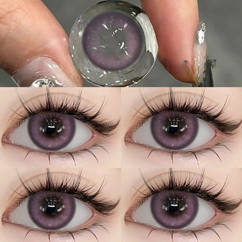 [Tặng hộp + 2 chiếc] 0.00~-6.00 Kính áp tròng màu Hàn Quốc Kính áp tròng cận thị thời trang 14.0mm/14.2mm/14.5mm Có thể sử dụng trong 1 năm 14