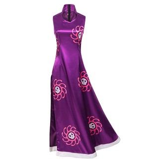 Trang phục cosplay One Piece Boa Hancock, sườn xám bông tai, bộ đầm nữ phù hợp Halloween