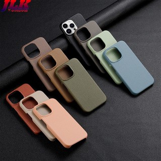 [JLK] Luxury Litchi Grain Leather Case for iPhone 14 13 Pro Max iphone14 Plus Slim Phone Back Cover