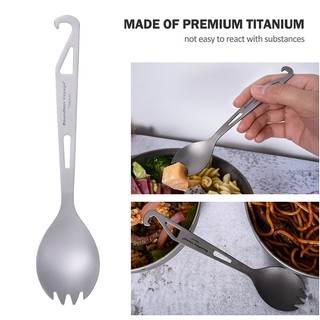 Boundless Voyage- Thìa Spork Titan có Dụng Cụ Mở Chai Bộ Đồ Ăn Ngoài Trời 3 Trong 1 Cắm Trại Dao Kéo Dã Ngoại Di Động Flatware