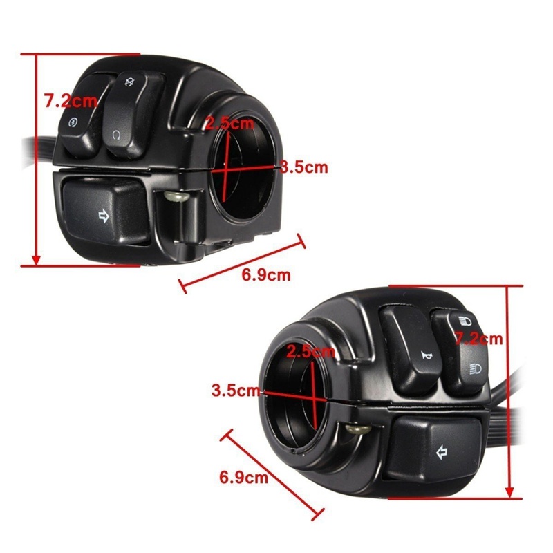 1 Cặp Công Tắc Đèn Điều Khiển Tay Lái Xe Máy (25mm) Có Dây Cho Harley