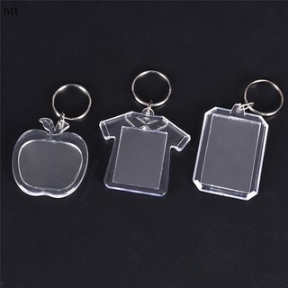 Mới 5 Cái Trong Suốt Trống Chèn Khung Ảnh Móc Khóa DIY Quà Tặng Đang Bán